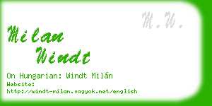 milan windt business card